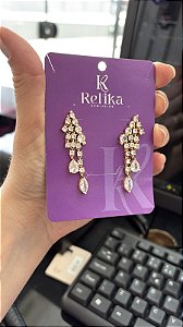 EARCUFF ZIRCONIA CRISTAL NO DOURADO - SEMIJOIA