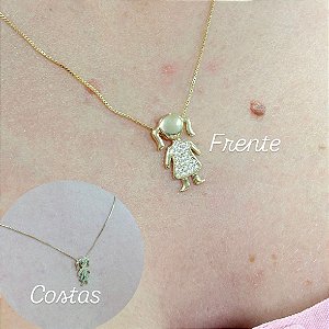 ESCAPULARIO FILHAS CRAVEJADO NO DOURADO - SEMIJOIA