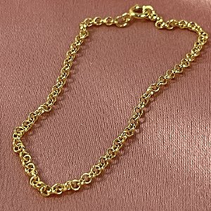 PULSEIRA ELO PORTUGUES DOURADA - SEMIJOIA