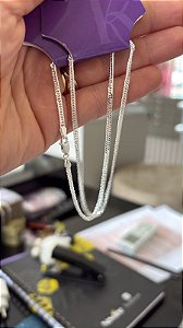 PULSEIRA MASCULINO GRUMET DUPLO 0,60MM - PRATA 925