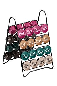 Porta Cápsulas Dolce Gusto Suporte Preto para 32 Unidades Café