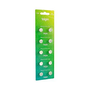Bateria Alcalina Lr44 Elgin Cartela Com 10 Unidades [F108]
