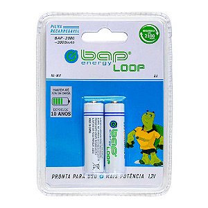2 Pilhas Recarregáveis Baploop Aa 1.2v 2000mah Bap2000 [F108]