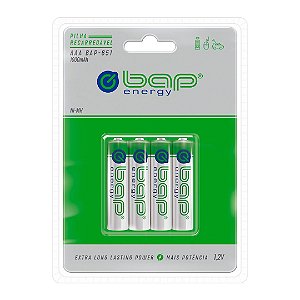 4 Pilhas Recarregáveis Aaa 1.2v 1000mah Bap651 (1 Cart) [F108]