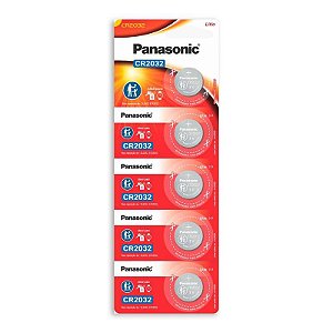 Bateria Cr2032 Botão Panasonic 10 Cartelas Com 05 Baterias Por Cartela [F108]