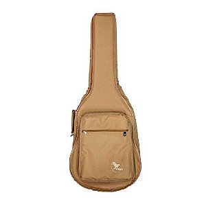 Capa P/ Violão Folk Extra Bolso Cargo - Nylon 600 - Bege Bkr 1 [F108]