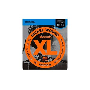 Cordas Para Guitarra D Addario Xl Nickel Wound Exl110-b .010-.046 Com Corda Extra Pl010  [F108]
