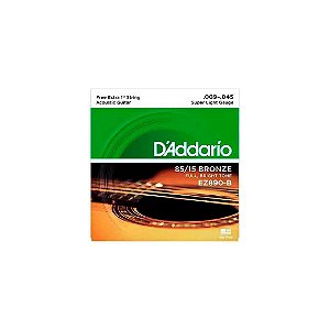 Cordas Para Violão Aço D Addario Bronze 85/15 Ez890-b .009-.045 Com Corda Extra Pl009  [F108]