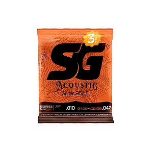 Encordoamento P/violão Aço Bronze 85/15 Pct/3 Sg 0.010 - 0.047 - Pç / 3 [F108]
