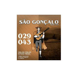 Encordoamento P/violão Nylon Cristal 0.029 - 0.043 Tensão Média São Gonçalo [F108]