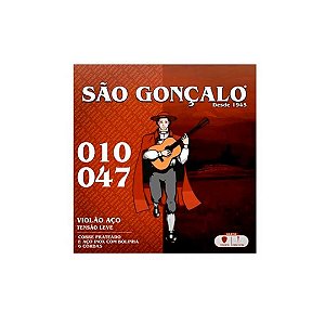 Jogo De Cordas Violão Aço Com Bolinha 010" 047" São Gonçalo [F108]