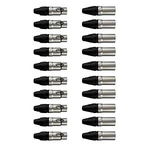 Kit Conectores Xlr 1003 1013 20un (10 Machos/10 Femeas) Wireconex [F108]