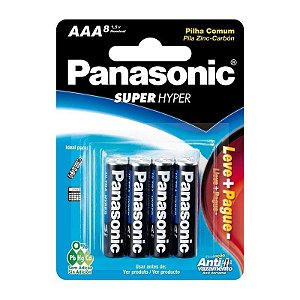 Pilha Comum Aaa Palito Panasonic Sm-8 R03ual/l8p6 [F108]