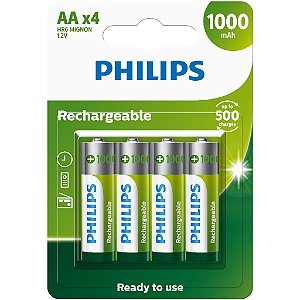 Pilha Recarregável Aa 1000mah Blister Com 4 R6b4rtu10/59 [F083]