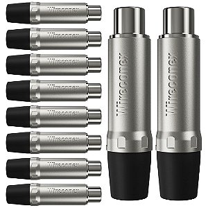 Plug Rca Fêmea Nickel Plt Wc 1222 Fl Bk Ni Wireconex 10 Unidades [F108]