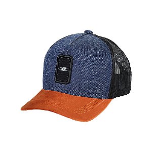 Bone Trucker Texx Jeans Azul E Preto [F016]