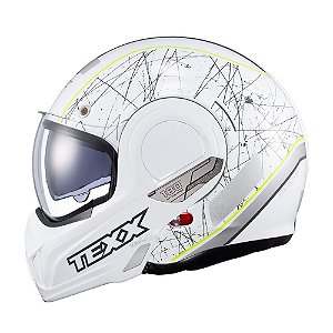 Capacete Texx Esc Stratos  180 Scratched Branco Verd 58 [F016]