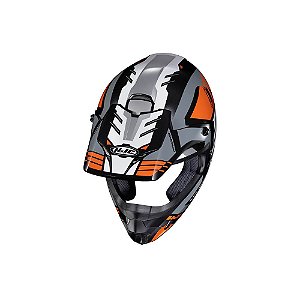 Capacete Hjc Off Csmxii Phyton Cinza Laranja E Branco 56 [F016]