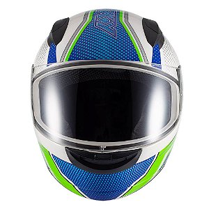 Capacete Sky Two Legends Branco Fosco Transf Verde 56 [F016]