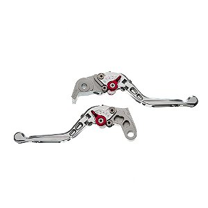 Manete Moto X Super Bike Par C/ Regulagens 3/4dedos Prata Ya [F016]