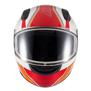 Capacete Sky Two Legends Branco Brilho Transf Laranja 62 [F016]