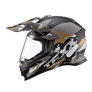 Capacete Texx Cross Carcara  Grow Cinz Marrom 56 [F016]