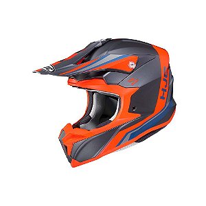 Capacete Hjc Off I50 Flux Preto Laranja Cinza E Azul 60 [F016]