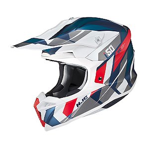 Capacete Hjc Off I50 Vanish Branco Azul E Vermelho 58 [F016]