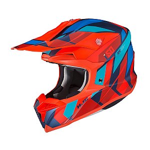 Capacete Hjc Off I50 Vanish Laranja E Azul 62 [F016]