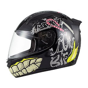 Capacete Sky Two Zombie Preto Fosco Transf Verde 56 [F016]