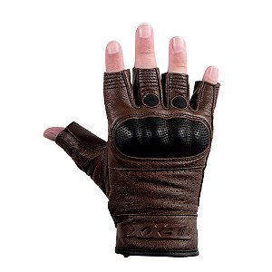 Luvas Texx Liberty Meio Dedo Marrom Xl [F016]