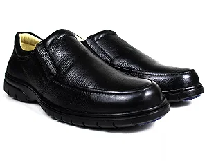 Sapato Casual Conforto Couro Floater Preto 3040 [F008]