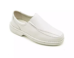 Sapato Conforto Couro Masculino Branco [F008]