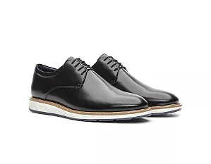 Sapato Casual Masculino Derby Comfort Preto [F008]