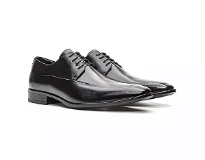 Sapato Masculino Derby Italiano Couro Preto [F008]