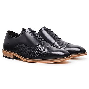 Sapato Oxford Masculino Couro Estampado Cullen [F008]