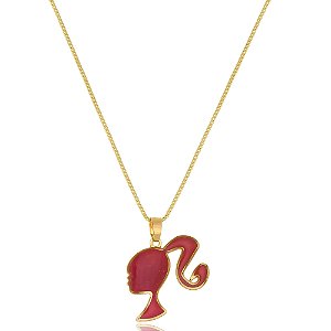 Colar Personalizado Barbie Folheado Em Ouro18k [F027]