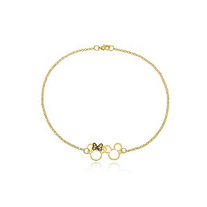 Pulseira Personalizada Mickey E Miney  Folheado Em Ouro18k [F027]