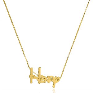 Colar Personalizado Com Nome Letra Da Disney Folheado Em Ouro 18k [F027]