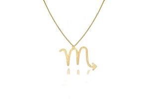 Colar Personalizado Signo De Escorpião Folheado Em Ouro 18k [F027]