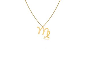 Colar Personalizado Signo De Virgem Folheado Em Ouro 18k [F027]