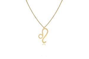 Colar Personalizado Signo De Leão Folheado Em Ouro 18k [F027]