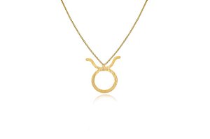 Colar Personalizado Signo De Touro Folheado Em Ouro 18k [F027]