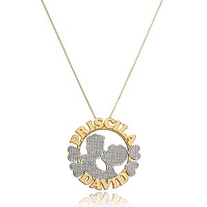 Colar Mandala Casal Apaixonado Com Detalhes Em Ródio [F027]
