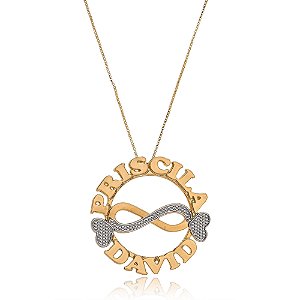 Colar Personalizado Mandala Com Infinito Trabalhado Em Ródio [F027]