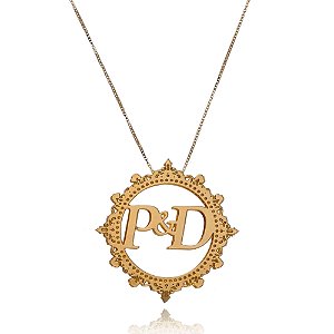 Colar Personalizado Mandala Trabalhado E Com Iniciais [F027]