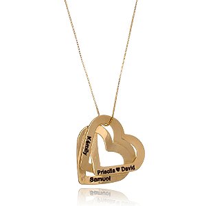 Colar Personalizado Coração Entrelaçados Com Nomes [F027]