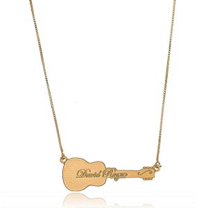 Colar Personalizado Casal Sertanejo Folheado Em Ouro 18k [F027]