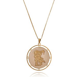 Colar Personalizado Casal Bonequinhos Folheado Em Ouro 18k [F027]
