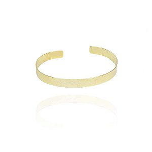 Bracelete Liso Largo Folheado Em Ouro 18k [F027]
